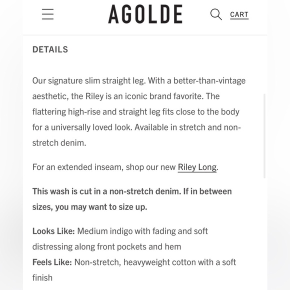 Agolde Riley High Rise Straight Leg Crop Jeans Size 29 - Picture 4 of 12